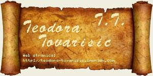 Teodora Tovarišić vizit kartica